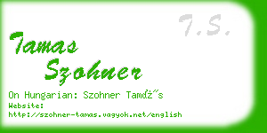 tamas szohner business card